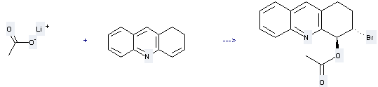 Lithium acetate can be used to produce trans-4-Acetoxy-3-bromo-1,2,3,4-tetrahydroacridine